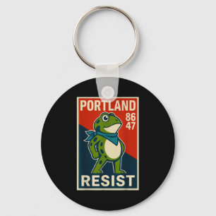 Rtland Frog Protest For Men And Women  Key Ring