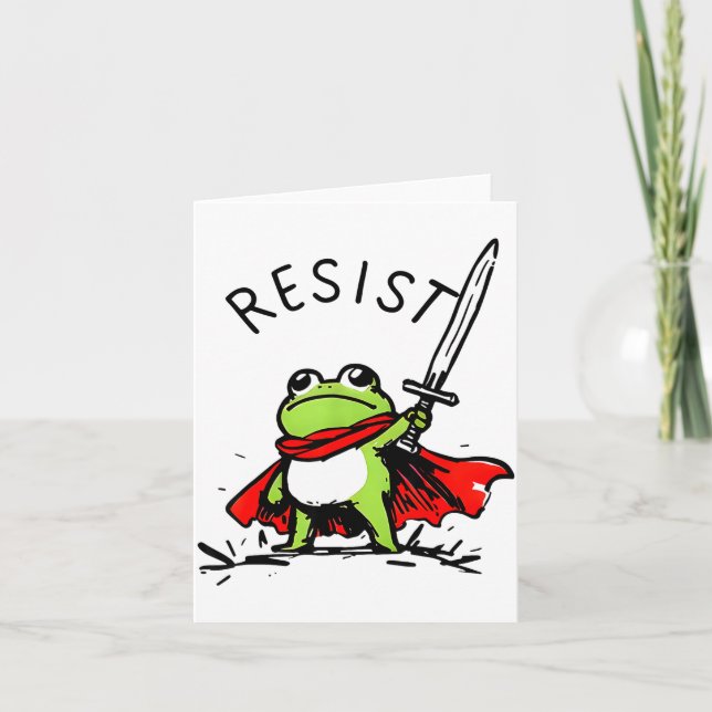 Rtland Frog Protest Resist Funny Frogs Activist  Card (Front)