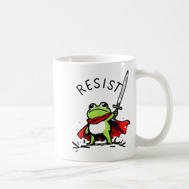 Rtland Frog Protest Resist Funny Frogs Activist  Coffee Mug (Right)