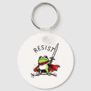 Rtland Frog Protest Resist Funny Frogs Activist  Key Ring