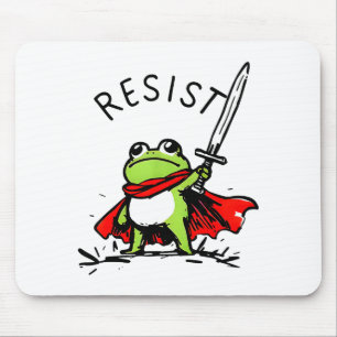Rtland Frog Protest Resist Funny Frogs Activist  Mouse Pad