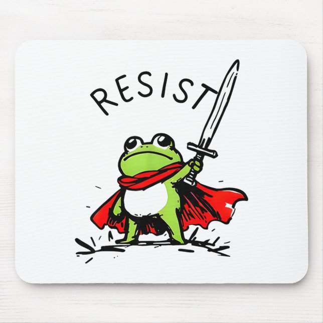 Rtland Frog Protest Resist Funny Frogs Activist  Mouse Pad (Front)