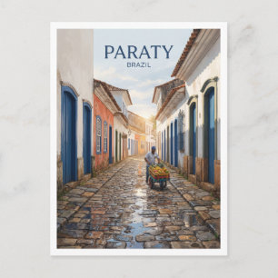 Rua do Fogo Paraty Brazil Travel Postcard