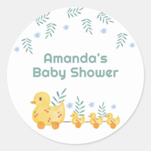 Rub A Dub Dub Cherry Mummy Duck Baby Shower Classic Round Sticker