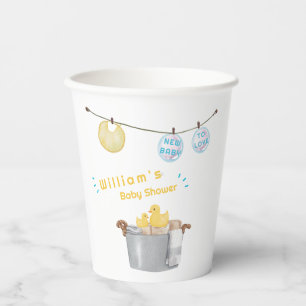 Rub A Dub Dub Clothesline Rubber Duck Baby Shower Paper Cups