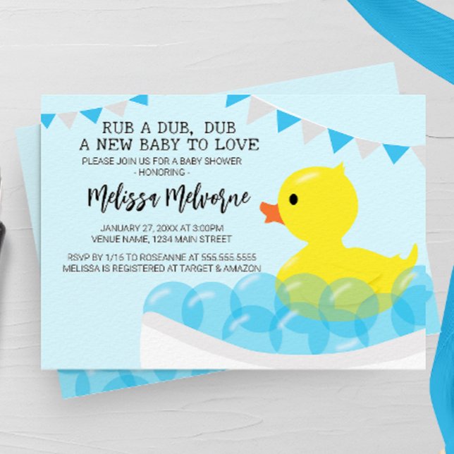 Rub A Dub Dub, Rubber Ducky Baby Shower Invitation (Creator Uploaded)