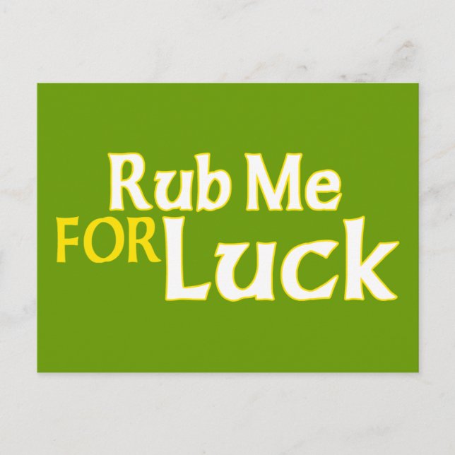 Rub Me for Luck Postcard (Front)