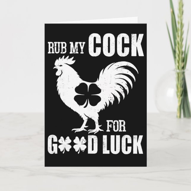 Rub My For Good Luck Funny St Patrick's Day Rooste Card (Front)
