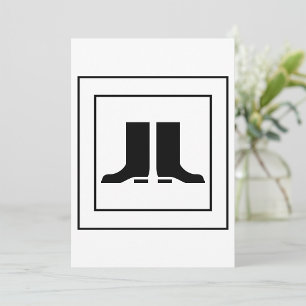 Rubber Boots Safety Sign Black White Gumboot Invitation