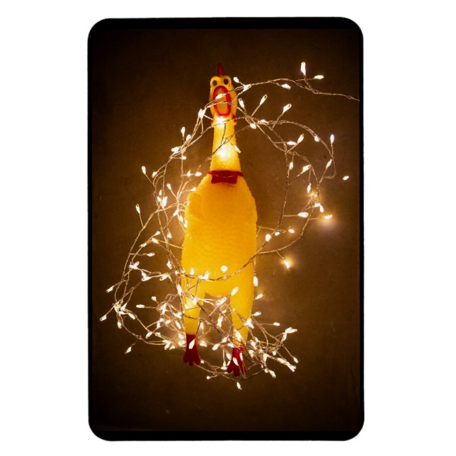 Rubber Chicken Christmas Magnet (Vertical)