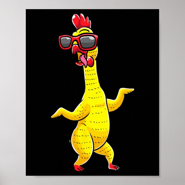 Rubber Chicken Dancing Party Funny Kids Men Women  Poster (Front)