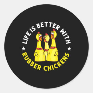 Rubber Chicken Game Funny Animals Toy  Classic Round Sticker