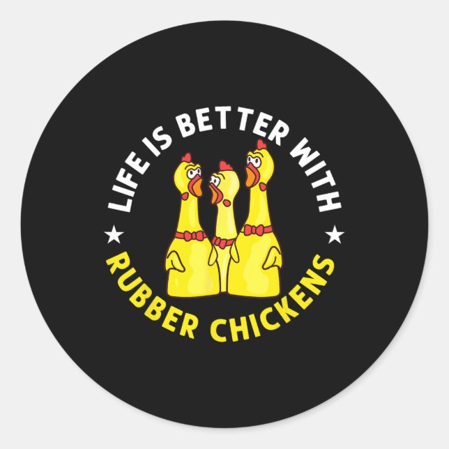 Rubber Chicken Game Funny Animals Toy  Classic Round Sticker (Front)