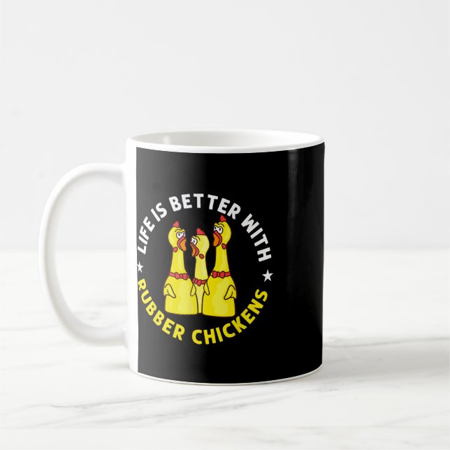 Rubber Chicken Game Funny Animals Toy  Coffee Mug (Left)