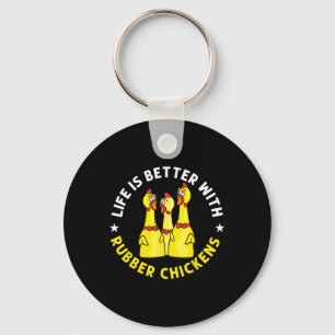 Rubber Chicken Game Funny Animals Toy Key Ring