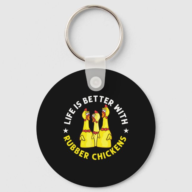 Rubber Chicken Game Funny Animals Toy  Key Ring (Front)