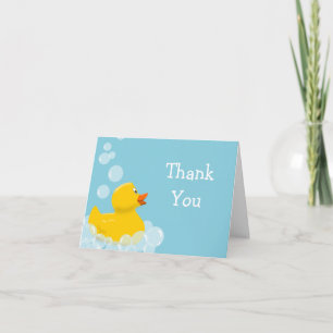 Rubber Duck and Bubbles Baby Shower Thank You Card