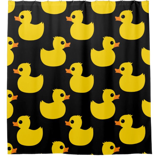 Rubber Duck Animal Pattern Shower Curtain (Front)