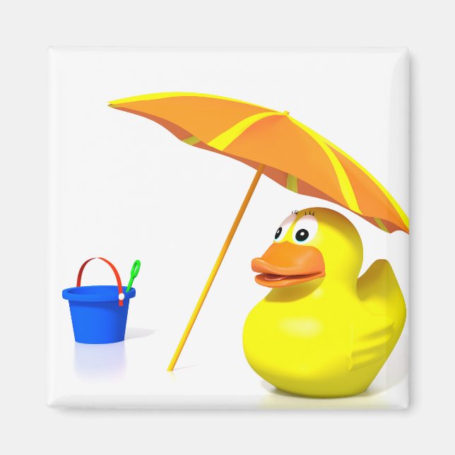 Rubber duck at the beach magnet (Front)
