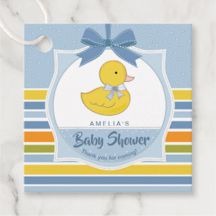 Rubber Duck Baby Shower Blue ID641 Favour Tags