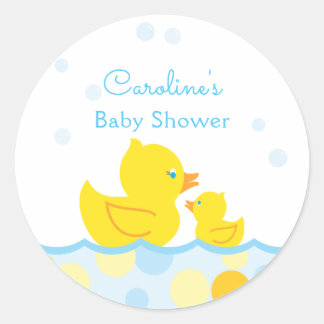 Rubber Duck Baby Shower Favours Classic Round Sticker