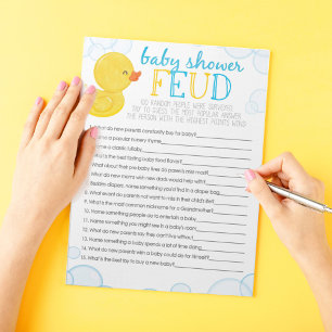 Rubber Duck Baby Shower Feud Game Pack Notepad