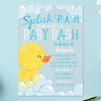 Rubber Duck Baby Shower Frosted Acrylic Invitation