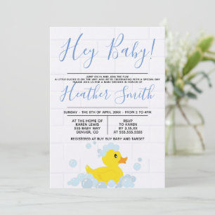 Rubber Duck Baby Shower Invitation
