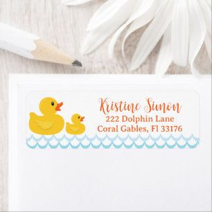 Rubber Duck Baby Shower Label – Gender Neutral Yel