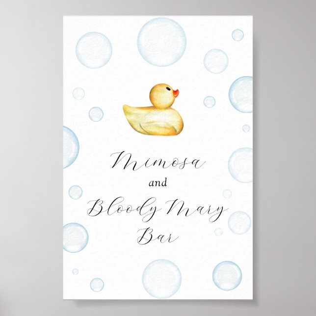 Rubber Duck Baby Shower Mimosa and Bloody Mary Bar Poster (Front)