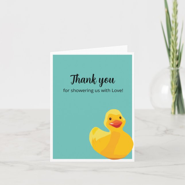 Rubber Duck Baby Shower Thank You Cards (Front)
