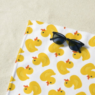 Rubber Duck Beach Towel   Gender Neutral Yellow Du