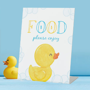 Rubber Duck Birthday or Baby Shower Food Party Pedestal Sign