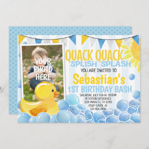 Rubber Duck Birthday Party Invitation Invite