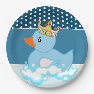 Rubber Duck (Blue) Birthday Party Paper Plate