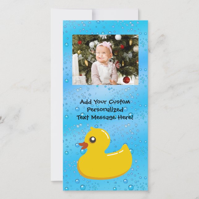 Rubber Duck Blue Bubbles Personalised Kids (Front)