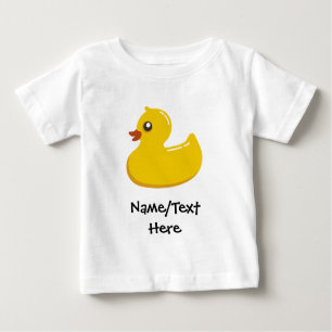 Rubber Duck Blue Bubbles Personalised Kids Baby T-Shirt
