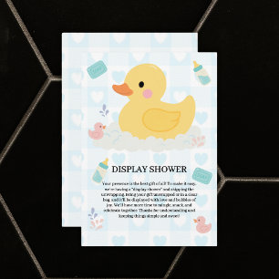 Rubber Duck Blue Hearts Baby Shower Enclosure Card