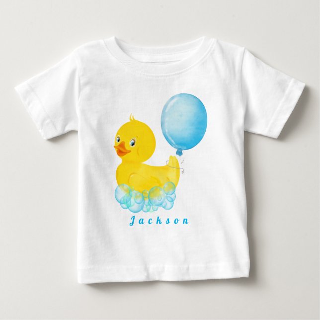 RUBBER DUCK Boy First  Birthday T-Shirt Baby Baby  (Front)