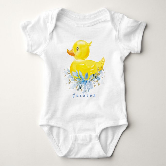 RUBBER DUCK Boy First  Birthday T-Shirt Baby Bodysuit (Front)