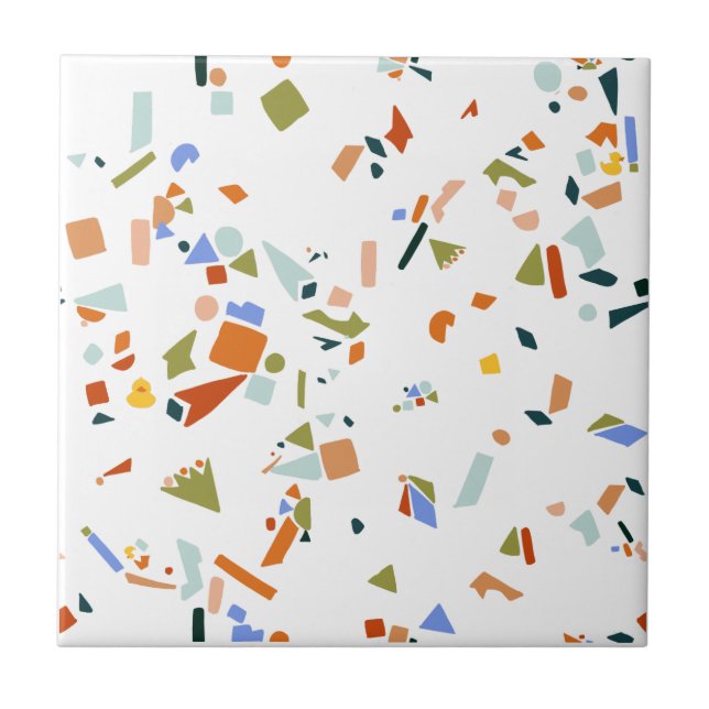 Rubber Duck bright, modern , Terrazzo pattern Tile (Front)