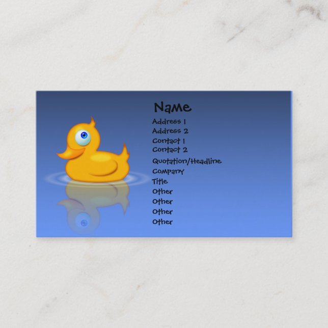 Rubber Duck Business Card (Front)