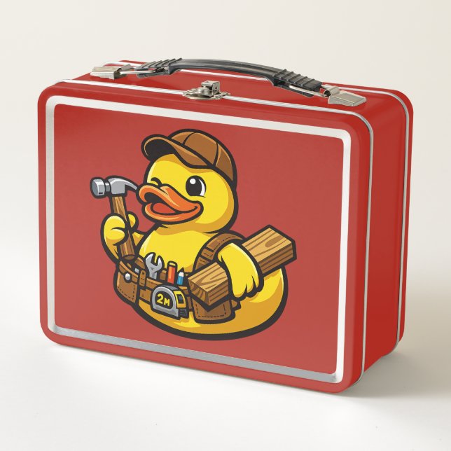 Rubber Duck Carpenter Metal Lunch Box (Front)