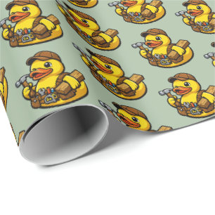 Rubber Duck Carpenter Wrapping Paper