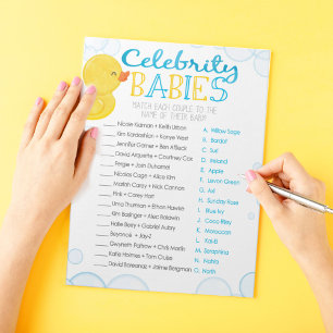 Rubber Duck Celebrity Babies Shower Game Pack Notepad
