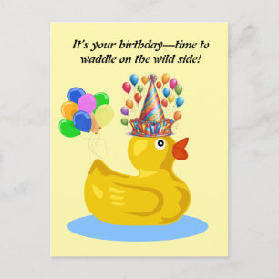 Rubber Duck cheerful Fun and Quirky birthday Postcard