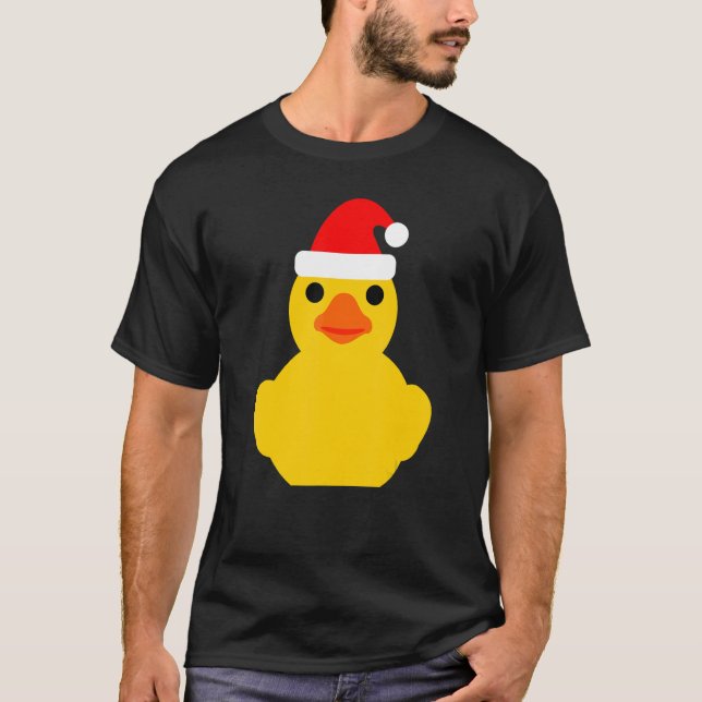 Rubber Duck   Christmas Santa Hat   Rubber Ducky T-Shirt (Front)