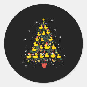 Rubber Duck Christmas Tree  Classic Round Sticker