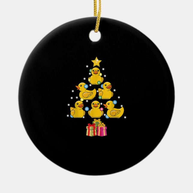Rubber Duck Christmas Tree Duckie Quack Christmas Ceramic Tree Decoration (Front)