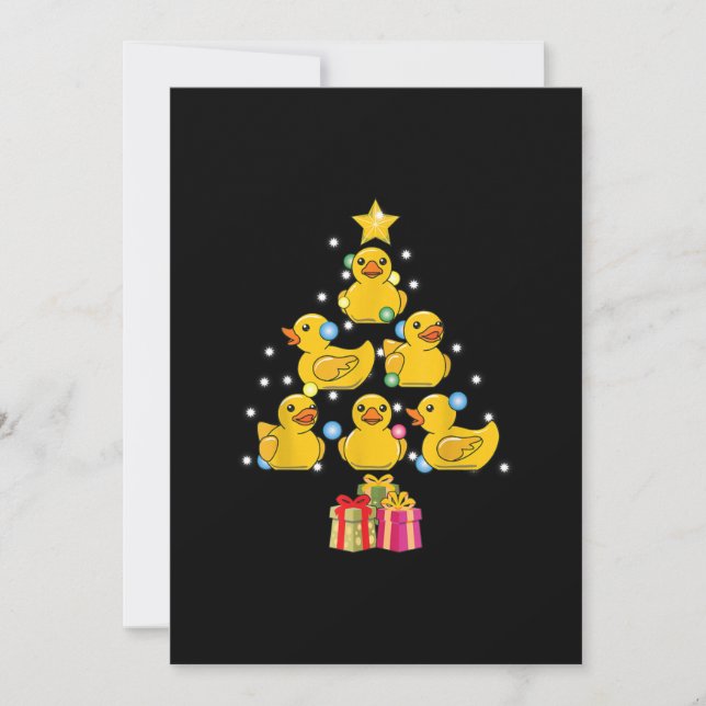 Rubber Duck Christmas Tree Duckie Quack Christmas Holiday Card (Front)